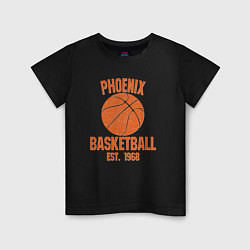 Футболка хлопковая детская Phoenix basketball 1968, цвет: черный