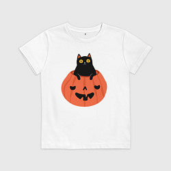 Детская футболка Котик в тыкве