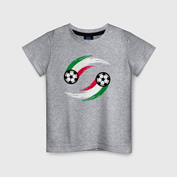 Футболка хлопковая детская Итальянские мячи, цвет: меланж