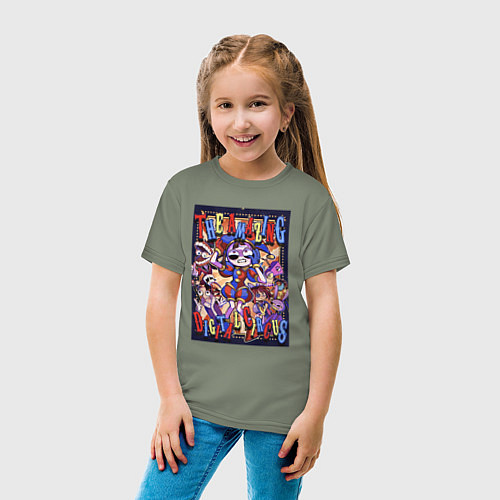 Детская футболка Удивительный цифровой цирк в сборе / Авокадо – фото 4