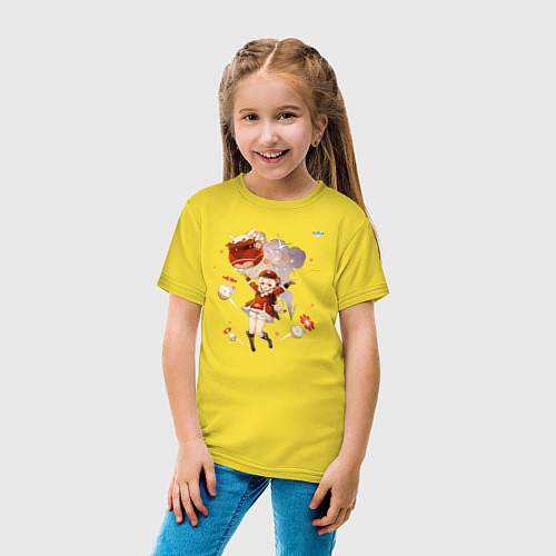 Детская футболка Кли из Геншин Импакт / Желтый – фото 4