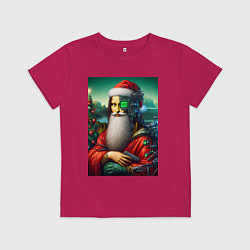 Детская футболка Mona Lisa in Santa costume - cyberpunk