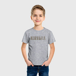 Футболка хлопковая детская Nirvana grunge text, цвет: меланж — фото 2
