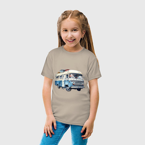 Детская футболка Машина для путешествий / Миндальный – фото 4