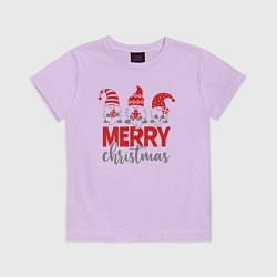 Футболка хлопковая детская Merry Christmas dwarves, цвет: лаванда