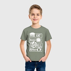Футболка хлопковая детская Волейбольный день, цвет: авокадо — фото 2