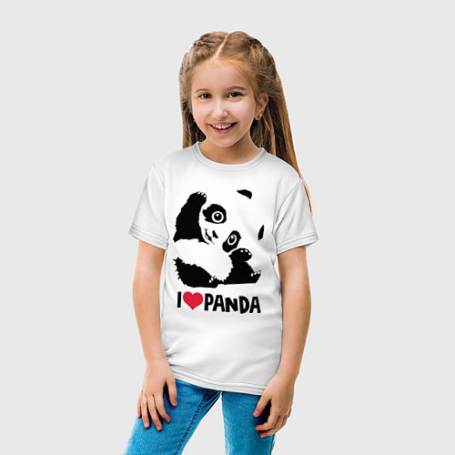 Детская футболка I love panda / Белый – фото 4