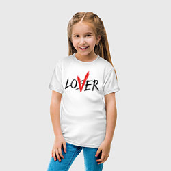 Футболка хлопковая детская Loser lover, цвет: белый — фото 2
