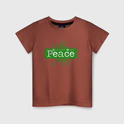 Футболка хлопковая детская Depeche Mode - Peace wh, цвет: кирпичный