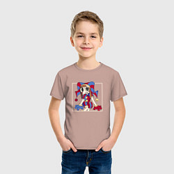 Футболка хлопковая детская Pixel Pomni, цвет: пыльно-розовый — фото 2