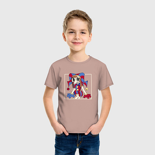 Детская футболка Pixel Pomni / Пыльно-розовый – фото 3