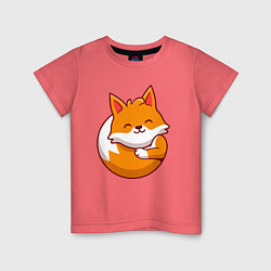 Футболка хлопковая детская Orange fox, цвет: коралловый