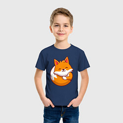 Футболка хлопковая детская Orange fox, цвет: тёмно-синий — фото 2