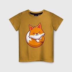 Футболка хлопковая детская Orange fox, цвет: горчичный