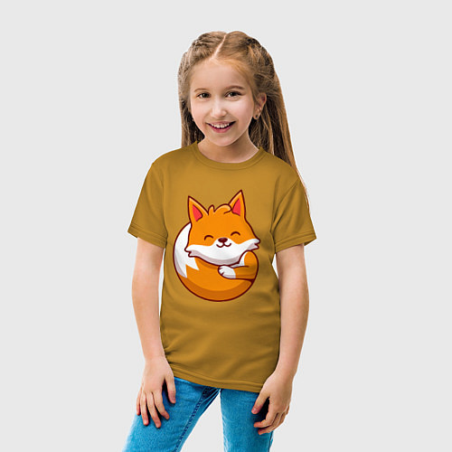 Детская футболка Orange fox / Горчичный – фото 4