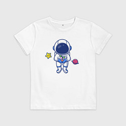 Детская футболка Космонавт с цветком