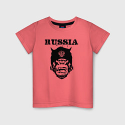 Футболка хлопковая детская Russian gorilla, цвет: коралловый