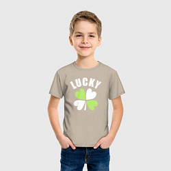 Футболка хлопковая детская Lucky day, цвет: миндальный — фото 2