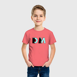 Футболка хлопковая детская Depeche Mode - DM logo, цвет: коралловый — фото 2