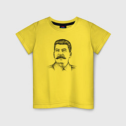Футболка хлопковая детская Сталин анфас, цвет: желтый