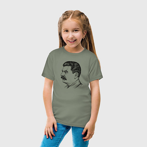 Детская футболка Сталин в профиль / Авокадо – фото 4