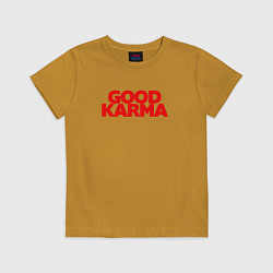 Футболка хлопковая детская Good karma, цвет: горчичный