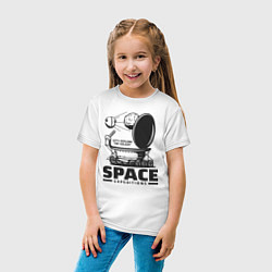 Футболка хлопковая детская Космическая экспедиция лунохода, цвет: белый — фото 2