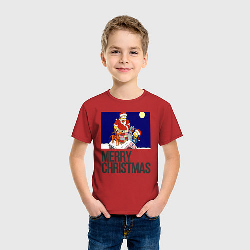 Детская футболка Merry Christmas Simpsons / Красный – фото 3