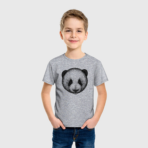 Детская футболка Панды голова / Меланж – фото 3