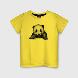 Футболка хлопковая детская Панда детеныш, цвет: желтый