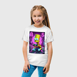 Футболка хлопковая детская Bart Simpson - cool gamer, цвет: белый — фото 2