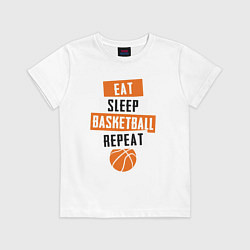 Детская футболка Eat sleep basketball