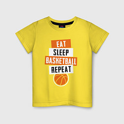 Детская футболка Eat sleep basketball