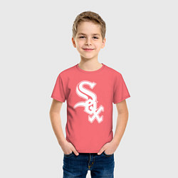 Футболка хлопковая детская Chicago white sox - baseball, цвет: коралловый — фото 2