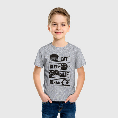 Детская футболка Есть спать играть / Меланж – фото 3