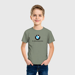 Футболка хлопковая детская BMW the unlimited driving machine, цвет: авокадо — фото 2