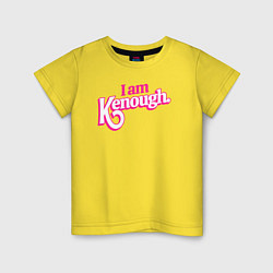 Футболка хлопковая детская I am kenough, цвет: желтый