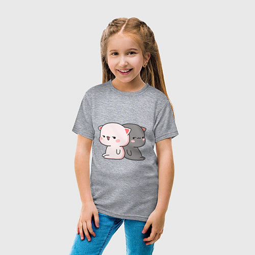 Детская футболка Любимые котики / Меланж – фото 4