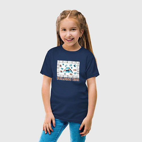 Детская футболка Время строить / Тёмно-синий – фото 4