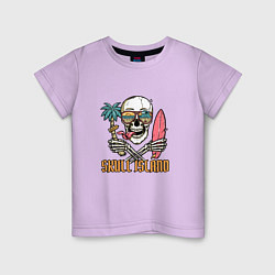 Футболка хлопковая детская Остров черепа-skull island, цвет: лаванда