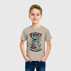 Футболка хлопковая детская Fight Light, цвет: миндальный — фото 2