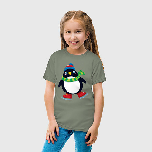 Детская футболка Пингвин на коньках / Авокадо – фото 4