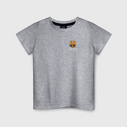 Футболка хлопковая детская Футбольный клуб Барселона - с эмблемой, цвет: меланж