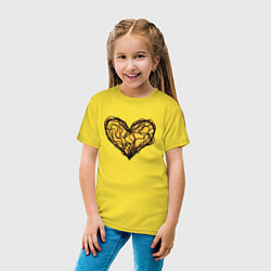 Футболка хлопковая детская Нейрографическое сердце, цвет: желтый — фото 2
