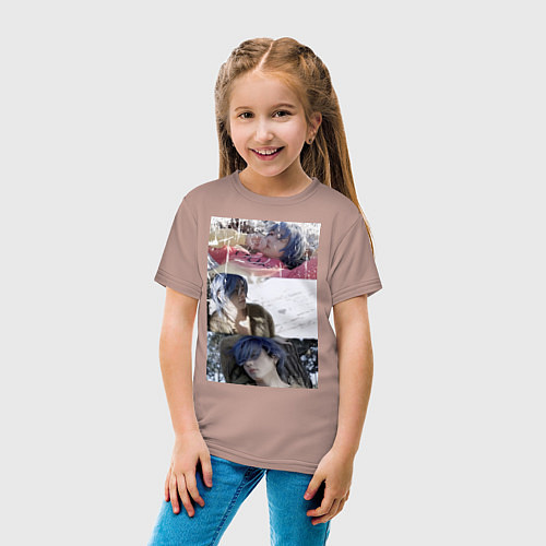 Детская футболка Ким ТэХён / Пыльно-розовый – фото 4