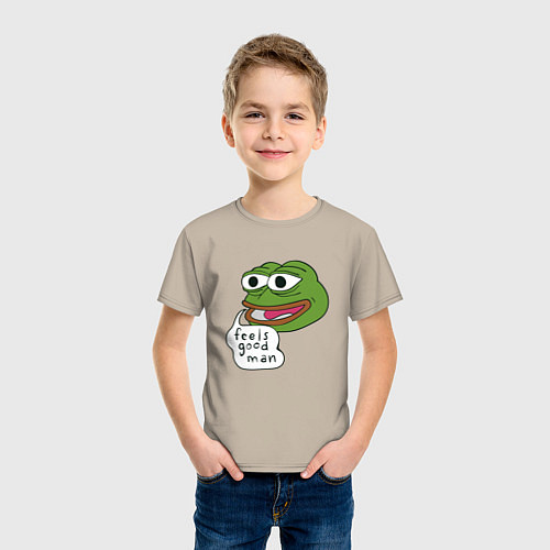 Детская футболка Pepe feels good man / Миндальный – фото 3