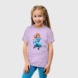 Футболка хлопковая детская Аниме - девушка в танце, цвет: лаванда — фото 2