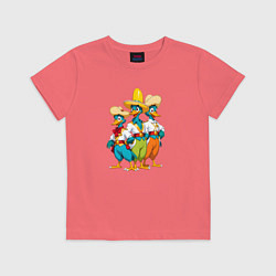Футболка хлопковая детская Кабальерос, цвет: коралловый
