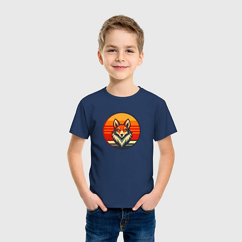 Детская футболка Благородный лис / Тёмно-синий – фото 3