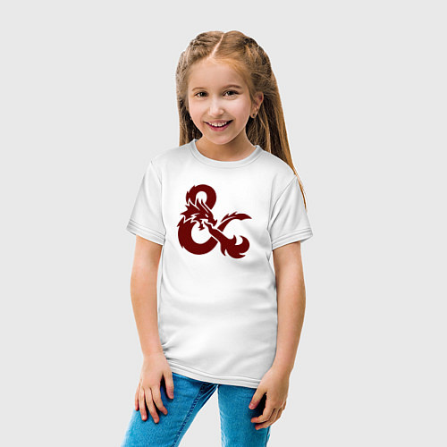 Детская футболка Подземелья и драконы лого / Белый – фото 4
